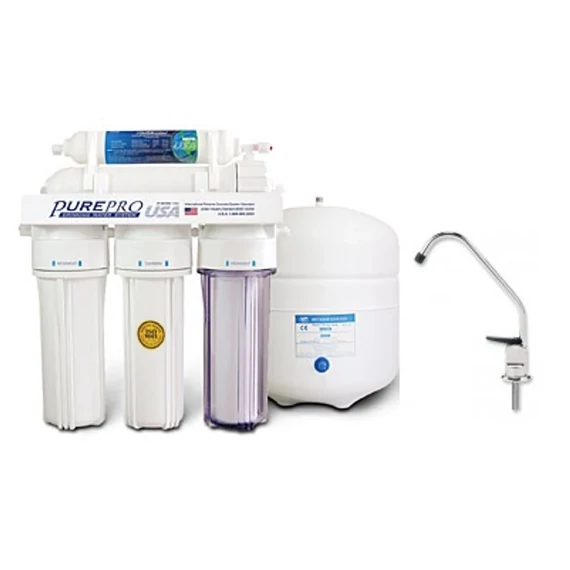 PurePro EC105 RO víztisztító nyomógombos csappal (FC108). Szűrők: F-SZETT, membrán: TLC50